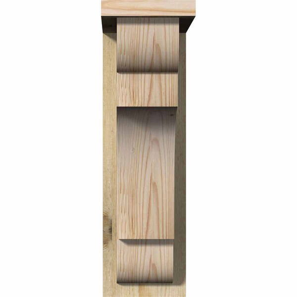 New Brighton Rough Sawn Corbel W/Backplate, Douglas Fir, 6W X 12D X 20H